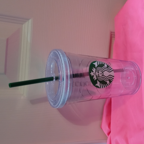 Starbucks Other - Starbucks 16oz Grande Hard Plastic Cup With Green Straw